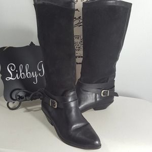 Pimento leather and suede riding boots in GUC 7